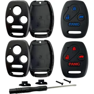 Key Fob Cover Shell For 2003-2012 Accord,2009-2015 Pilot,2006-2013 Civic EX,2005-2006 CR-V (Pack of 4)
