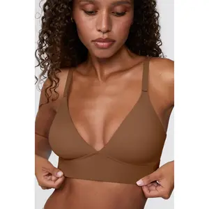 Triangle Bralette Brown Adjustable Casual Womenswear Basic Design Comfortable Fit