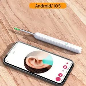 Earwax Removal Kit with Camera, 360 Degree Wide-Angle View Ear Cleaner, USB Charging Waterproof Endoscope Compatible Apple Android Phones