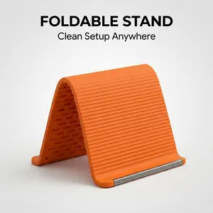 MREGB 2026 Foldable Silicone Mobile Phone Stand, Compact Aluminium Durable Adjustable Portable Holder with Ventilated Cooling, Anti-Slip for Desk, Travel Use, Mobile Phone Accessories Mount