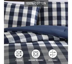 Eddie Bauer Lakehouse Blue Cotton King Duvet Cover Set