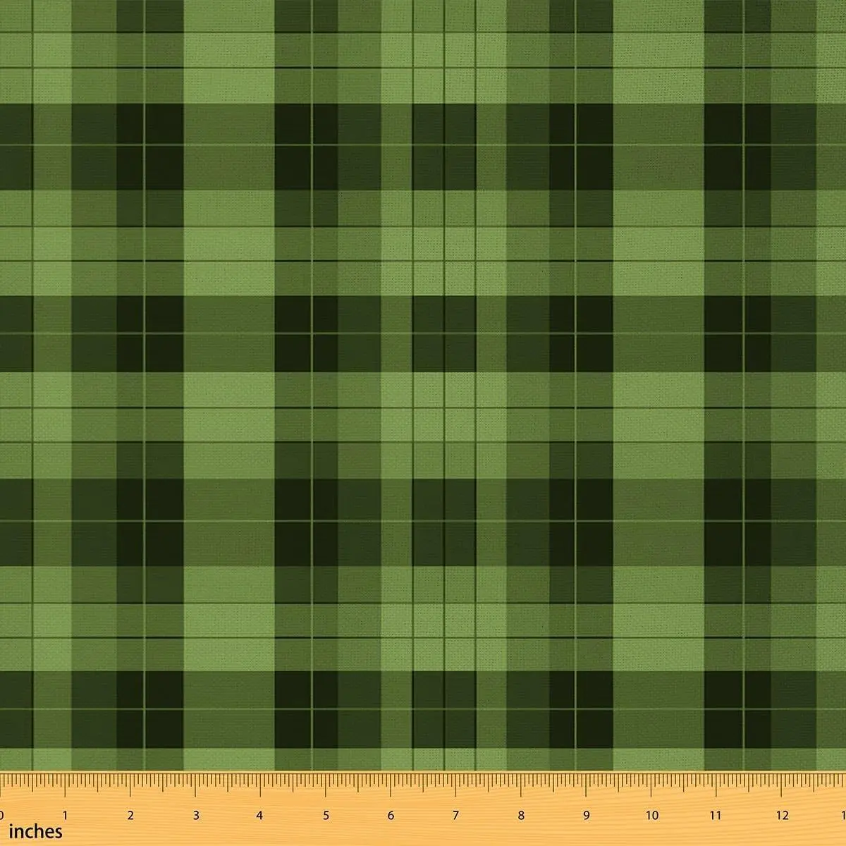 Green Checkered Fabric Vintage Geometric Plaid Decor Fabrics Sewing Supplies Rustic Farmhouse Style Grid Fabric DIY Soft Flannel Polyester No Stretch