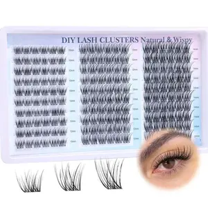 Lash Clusters Wispy Eyelash Clusters Natural CC-Curly Cluster Lashes Wispy Individual Lashes Eyelash Extension DIY Lash Extension
