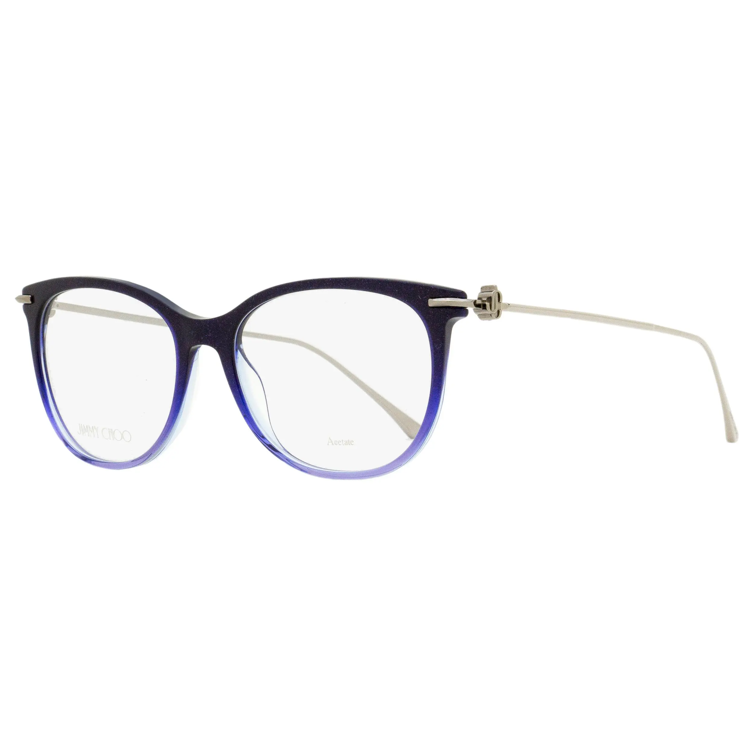Jimmy Choo Monogram Eyeglasses JC263 DXK Blue Glitter/Ruthenium 54mm