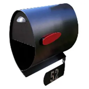 212 MAIN SPIRA-M001BLK Large Spira Postbox, Stainless Steel Heavy-Duty Mail Storage, Powder-Coated Black with Sealed Door