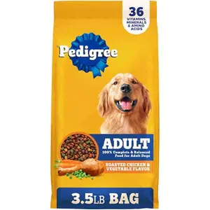Pedigree Complete Nutrition Adult Dry Dog Food Roasted Chicken & Vegetable Flavor 3.5 lb Bag 36 Vitamins Minerals & Amino Acids