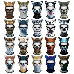 3D animal pattern face kini sunscreen mask outdoor funny summer travel essential cycling headgear Protective Mask Motorcycle Mask