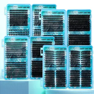 Mixed Length Individual False Eyelashes, 10-16mm/14-20mm D Curl Lash Mega Volume Individual Lashes, Wispy Lashes Cluster Perfect for DIY At Home, Makeup