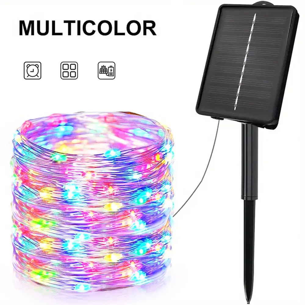 LED Solar String Light, Led Rechargeable 1 Piece RGB String Light, Waterproof Solar Fairy Light, Landscape Ambient Light For Outdoor Garden Patio Yard Festival Party Decor