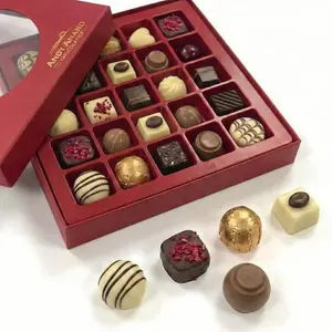 Chocolate Truffles Bon Bon Praline Box – Gourmet Chocolate Gift, Made with 60% Chocolate (Cocoa Butter)