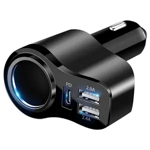 4 in 1 Car Charger, PD & QC3.0 Fast Charging Car Charger with Power Port, Multifunctional Car Charger for Phones & Devices, Usb Car Charger, Car Gadgets