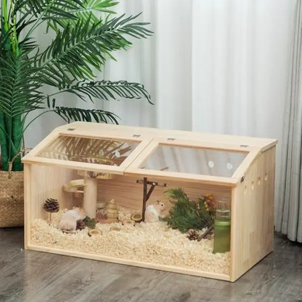 Middle Transparent furniture-style Hamster Cage – Spacious Small Pet Habitat