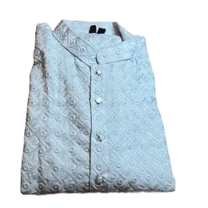 Mens Chikankari kurti Top