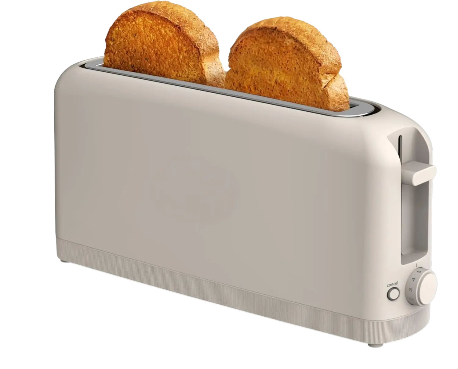 2 Slice Slim Toaster Kitchenware 6 Setting Shade Control Reheat Cancel Buttons Fits Sourdough 10 Long Slot Anti Jam Auto Shutoff 900 Watt Oatmilk