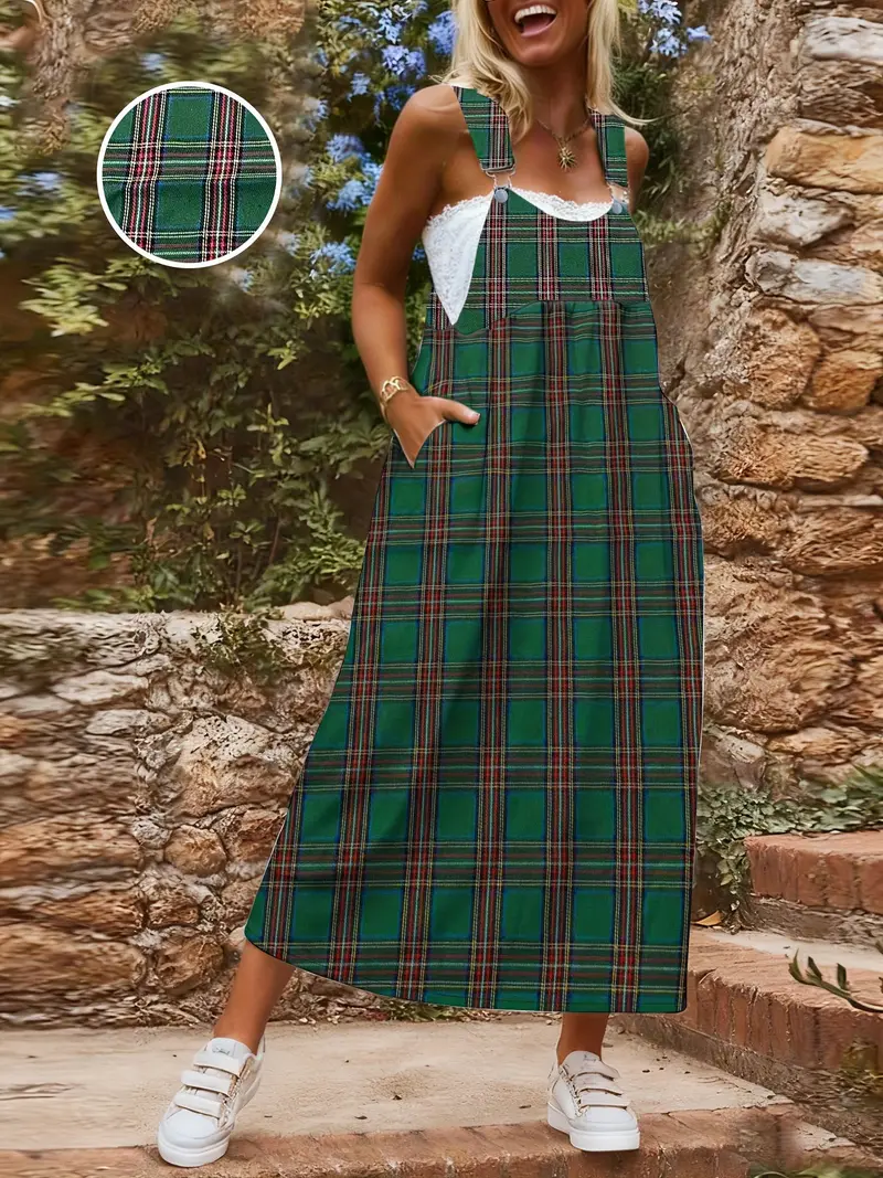 plus size green plaid dress Fitted knit dress – Twiggy Shop || Plus size main image 1