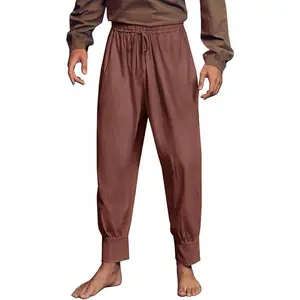 Runcati Men's Medieval Renaissance Pants Viking Pirate Mercenary Gothic Costume Cosplay Navigator Trousers