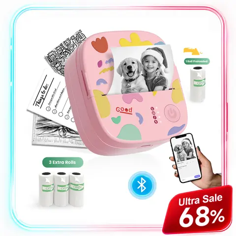 [Promotion] Mini impresora térmica M2 rosa sin tinta con Bluetooth, compacta y de alta resolución, incluye 3 rollos de etiquetas, ideal para fotos, etiquetas y regalos de cumpleaños para niños Christmas Gift for Kids Family Christmas Gifts #Techvibes