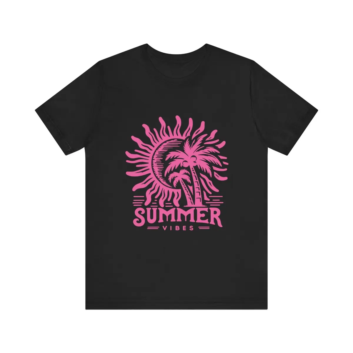 Bella+Canvas Classic Unisex Pink Summer Vibes Tee - Short Sleeve Top
