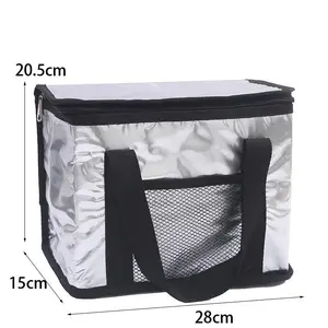 Insulated Food Delivery Bag with Aluminum Foil Lining, 4 Color Options - Large Thermal Catering Box & Versatile Home Storage Organizer for Groceries, Picnics, and Household Clutter,Insulated Baskets,Foldable Reusable Grocery Trolley