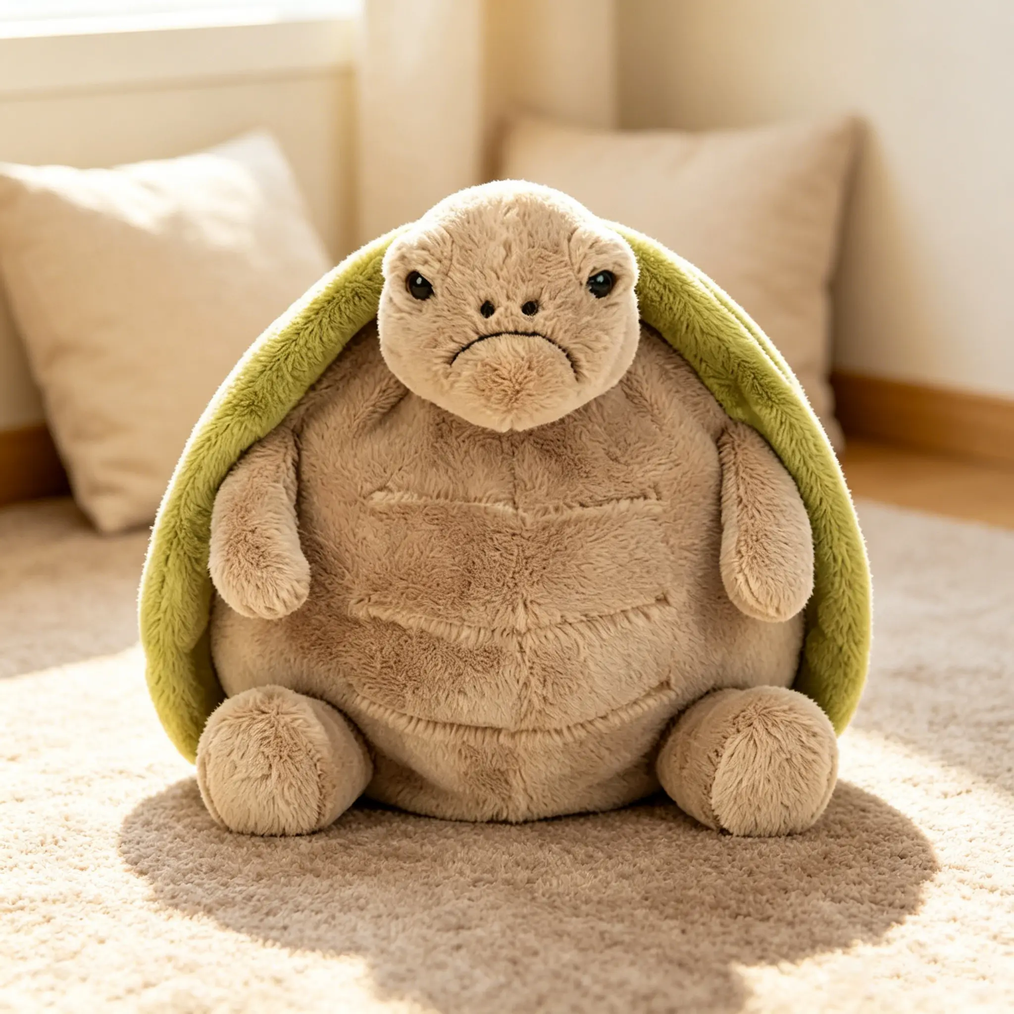 Timmy Grumpy Turtle Weighted Emotional Support Plush Pillow, Viral Soothing Anxiety Stuffed Doll, Lovely Decor & All-Age Gift for Children