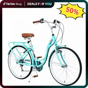 26 inch women's bicycle, 7-speed steel frame, city bike, available in multiple colors, comfortable for women's commuting bike, comfortable for city cycling, fitness, outdoor leisure bike tall women mountain