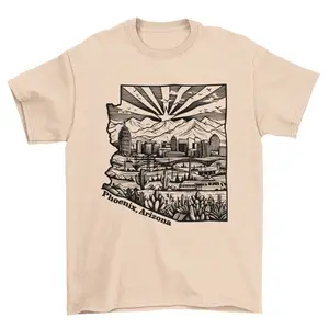 AZ-SP-011 Arizona State Map Phoenix City Skyline