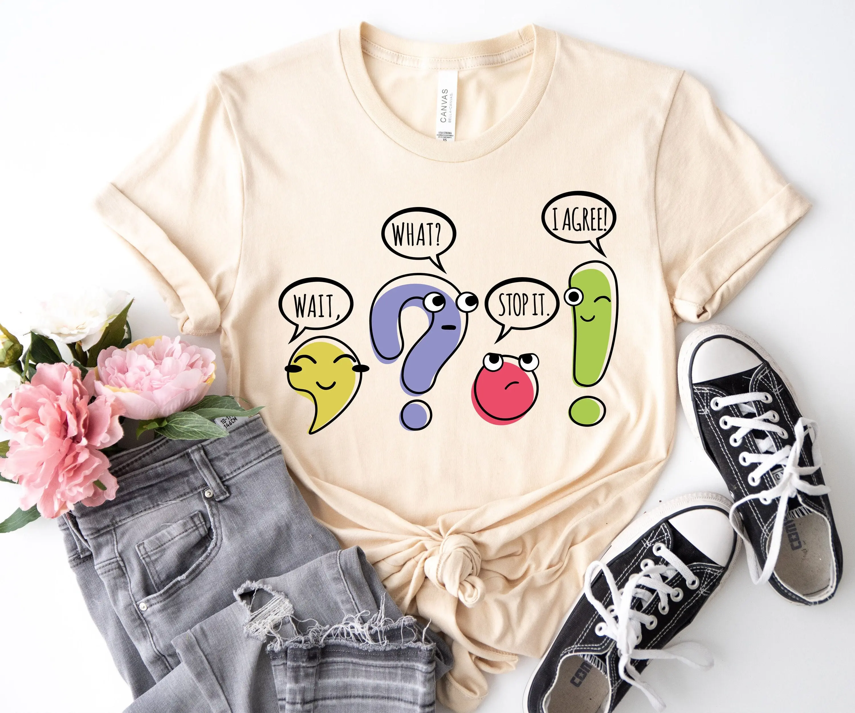 Funny Grammar Teacher Shirt Punctuation English Teacher Gift Wait What Stop It I Agree Shirt Synonym Rolls Shirt Teacher Day Shirt