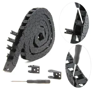 1Meter/39.4Inch Drag Chain Cable Carrier 10x11mm Open Type R18 Cable Chain Wire for 3D Printer and CNC Machines Comes with a Pair End Connectors,1pcs Screwdriver Tool