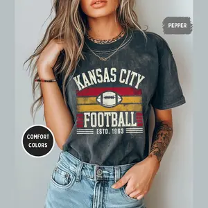 Kansas City Comfort Colors T-shirt, Unisex Tee, Chief Football Fan Shirt, Vintage Style Chief Shirt, Game Day Apparel