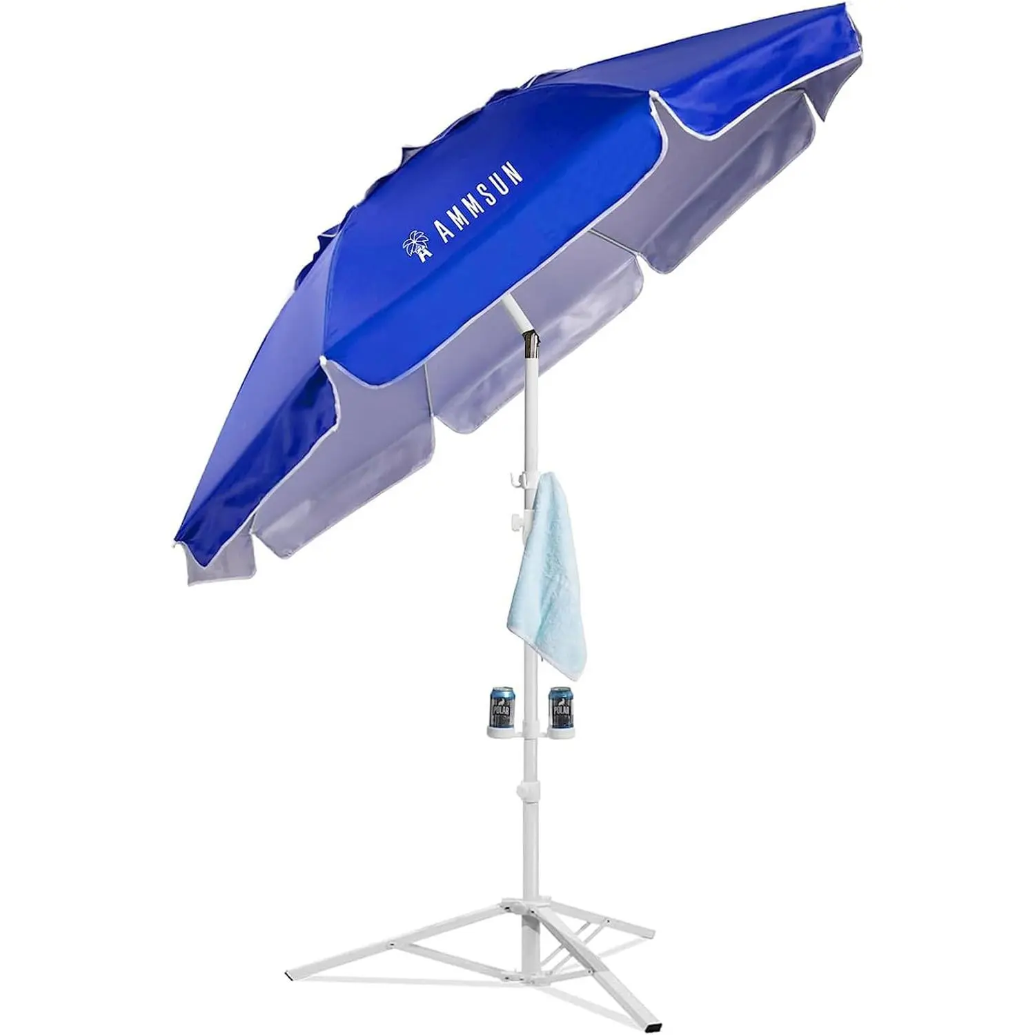 AMMSUN 6.5ft Instant Sun Protection Umbrella with Stand, Portable Umbrella with Stand, Sun Shade Patio Umbrella, Easy to Carry Outdoor Sun Parasol Sunshade Polyester Canopy uv resistant