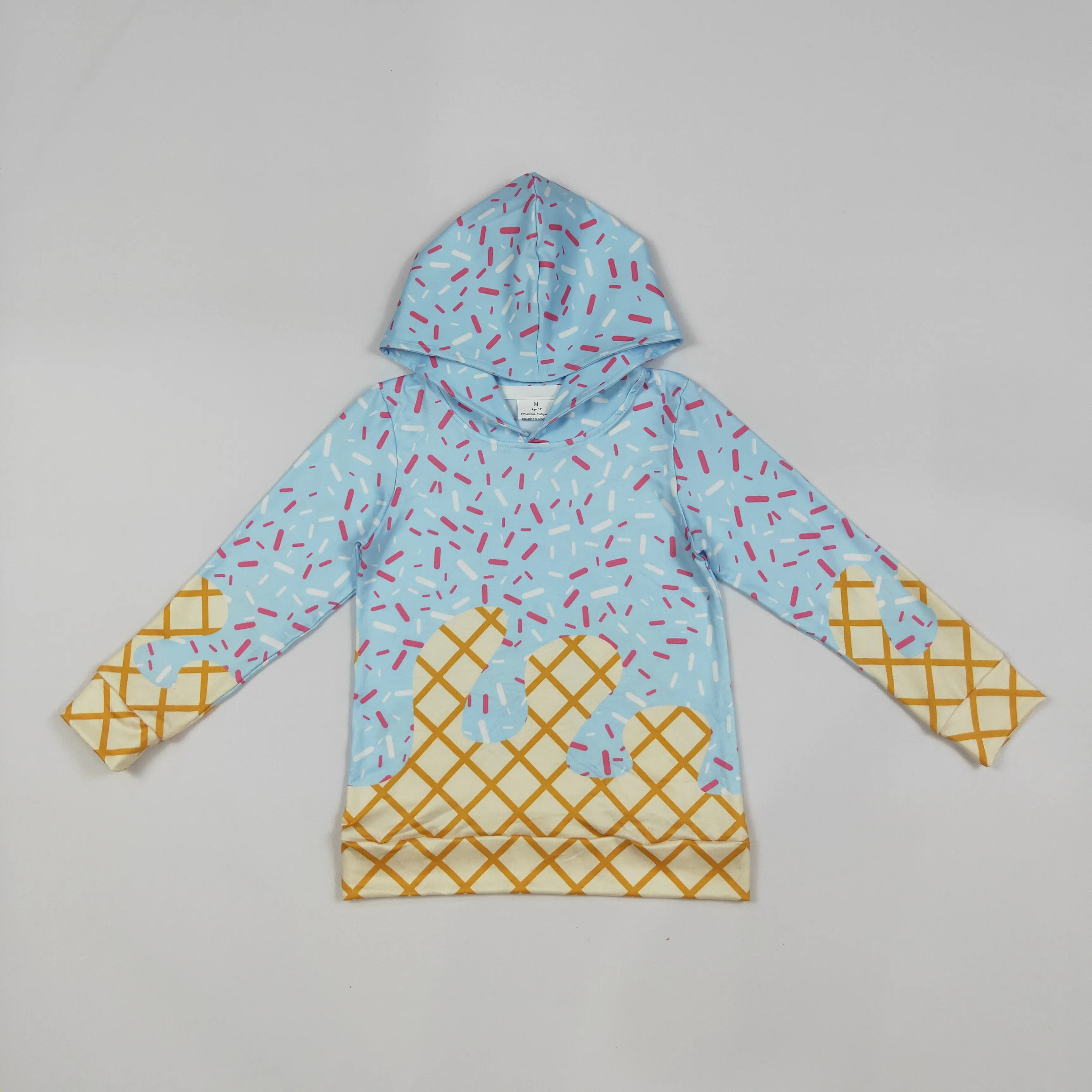 Kids' Pullover Hoodie with Baseball Ice Cream Graphic, Sporty Game Day Sweatshirt for Young Baseball Fans, Game Day Clothing
