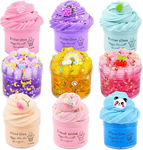 Summer Spring Gift Slime Kit 9 Pack, with 3 Jelly Cube Crunchy Slime and 3 Cloud Slime and 3 Butter Slime, Soft and Non-Sticky, DIY Toys for Girls Boys, Kids Party Stress Relief Toy, Birthday Favor, Surprise Gift