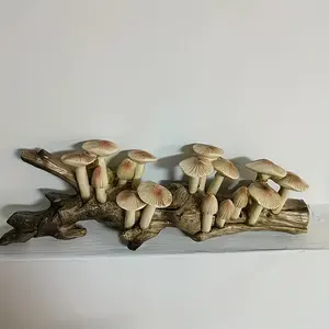 1pc Realistic Mushroom Log Wall Hanging, Vintage Forest Style Resin Sculpture for Room Aesthetic, Nature Lovers Gift for Mother's Day