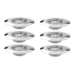 6PCS Kitchen Sink Strainer - Stainless Steel Bathtub Drain Strainer, Large Wide Rim 4.5" Diameter