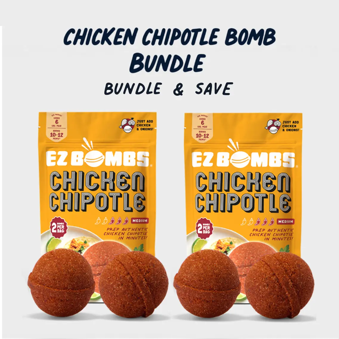 Chicken Chipotle Bomb bundle by EZ Bombs - Seasoning Spice Bombs for Authentic Mexican Tinga Dishes