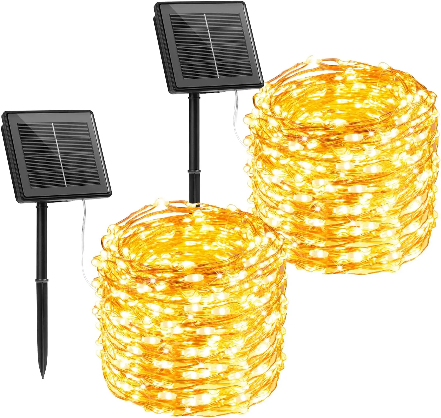 Solar Powered Copper Wire String Lights - 20m 200 LED Warm Lighted Ambient Atmosphere Lamp, Auto-Operated Energy-Efficient Outdoor Decor, No Complex Wiring for Backyard, Lawn, Party Use, Ambient Atmosphere Lights