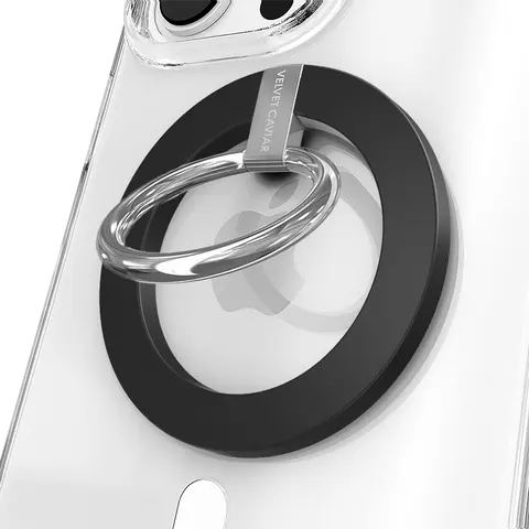 Velvet Caviar Just Black MagSafe Magnetic Ring Cellphone Holder Stand - Sleek Accessory with 1,600g Strong Magnet, Compact Fit, Ergonomic Texting Hold, Secure Mag Hold, Wireless Charge Compatible for Magnetic Ring Grip Phone Holders & Mounts