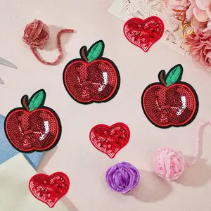 10pcs Embroidered Sequins Iron-On Patches, Sewing Accessories for Clothing Bags and Accessories, DIY Craft Supplies