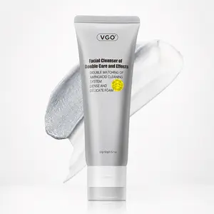 VGO Facial Cleanser of Double Care and Effets 50g All types of skins Cleanse and moisturize Cleansing Skincare Gentle Charcoal Coconut Daily Foam Hydrating Comfort Moisturizer-A