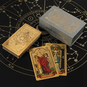 Gold Foil Tarot, 78 Tarot Card, Gift Choice, 1 Deck Of Tarot With Instruction Book.