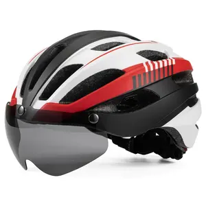 Adult Integrated Cycling Helmet with Goggles - Breathable Safety Helmet for Road Bikes, Commuter Bikes, Commuter Bike