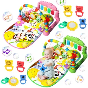 Baby Fitness Rack Toy, 1 Set Interactive Baby Play Mat with Music Pedal Piano, Fun & Educational Fitness Rack Toy for Infants, Sensory Board