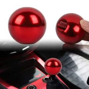 BRAND NEW  Aluminum Red Round Ball Manual Gear Stick Shift Knob Shifter m8 m10 m12