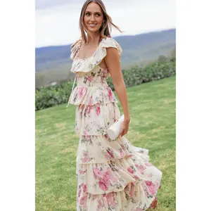 Belle Maxi Dress - Yellow Floral