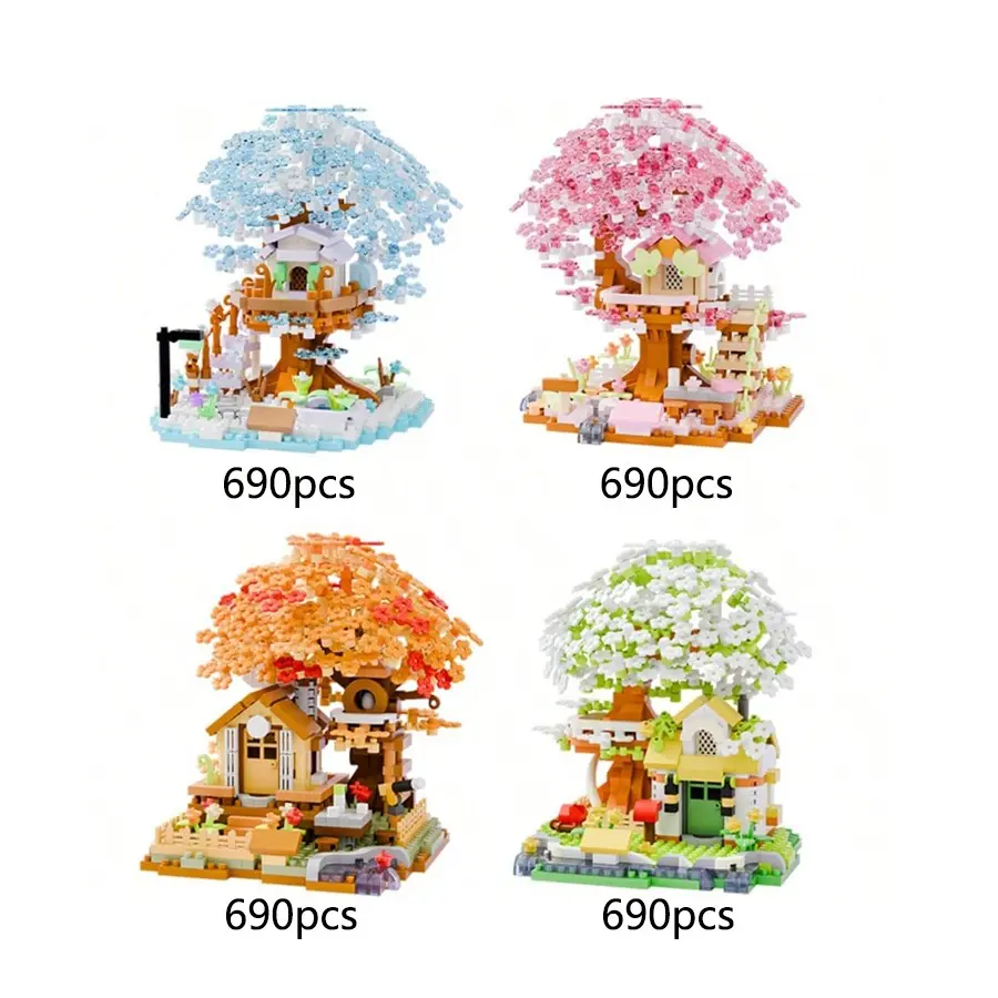 Sakura Tree Building Block Set, Creative Floral Toy, Flower Bricks, Flower Building Blocks, DIY Bouquet Model, Educational Craft Kit, Mother's Day Gift, Valentine's Day Present