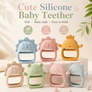 BPA Free Baby Chewing Toys, Baby Teethers 3-6 Months, Easy-to-Grasp Shapes with Soft Texture for Sensory Exploration and Itching Relief During Teething