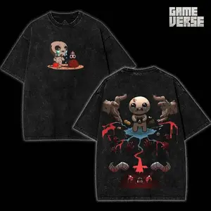 The Binding of Isaac Vintage Washed Oversize Unisex Tee, Indie Game Shirt, Horror Game Shirt, unisex heavyweight cotton t-shirt washed vintage t-shirt Casual Menswear GB6 CWA