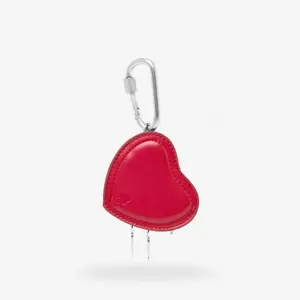 Sarelly Cardio Baby Bag Mini Heart-Shaped Charm in Vegan Leather with Chain & Carabiner for Crossbody or Belt Attachment