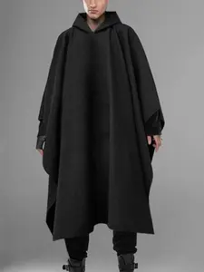 Men's Batwing Sleeve Cape Soft Hoodies Cloak Pullover Jumper Poncho Jacket Overcoats