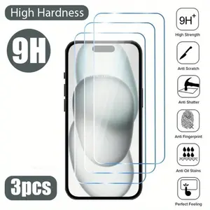 Ultra Clear 9H Tempered Glass Protective Screen Protector For iPhone 17 17Air 17 Pro 17 Pro Max 16 15 14 13 12 11 Pro Max Plus Mini Full Coverage Display Protection
